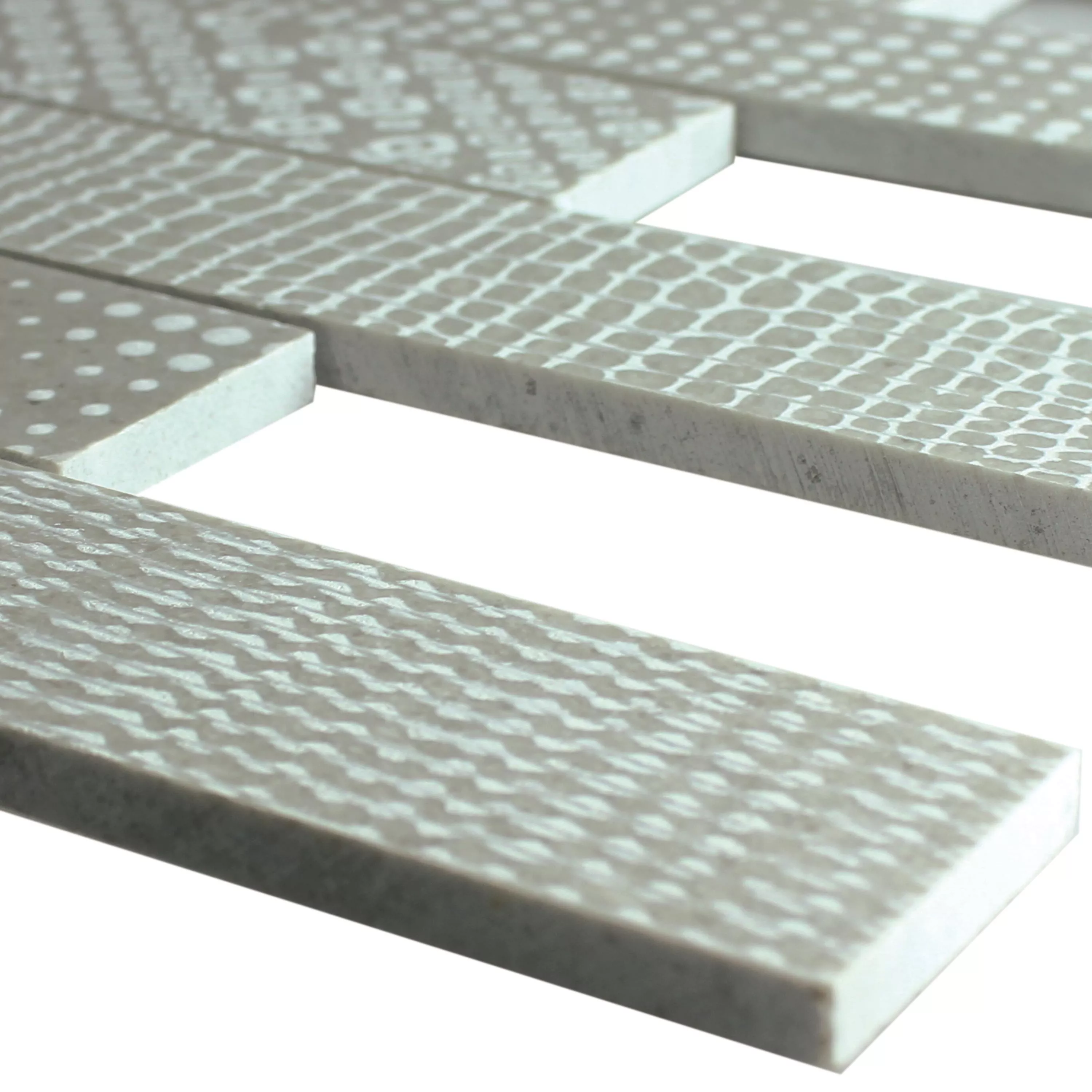 Marmo Pietra Naturale Strisce Mosaico Grover  Grigio Marmo Pietra Naturale Strisce Mosaico Grover  Grigio