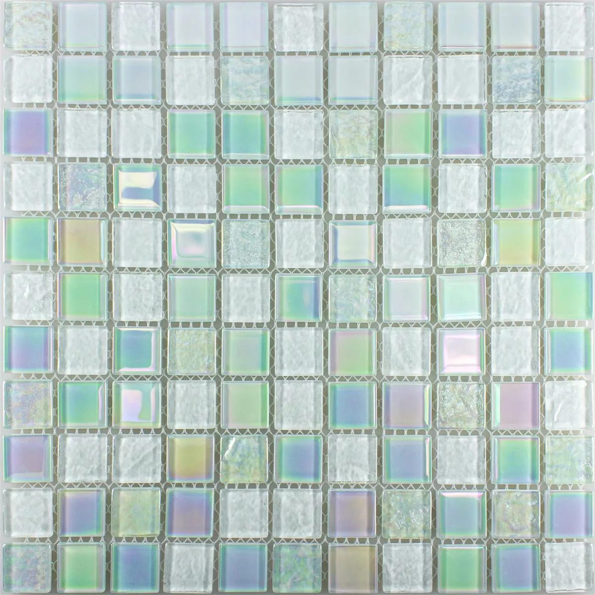 Mosaico Di Vetro Piastrelle Effetto Madreperla Manor Bianco