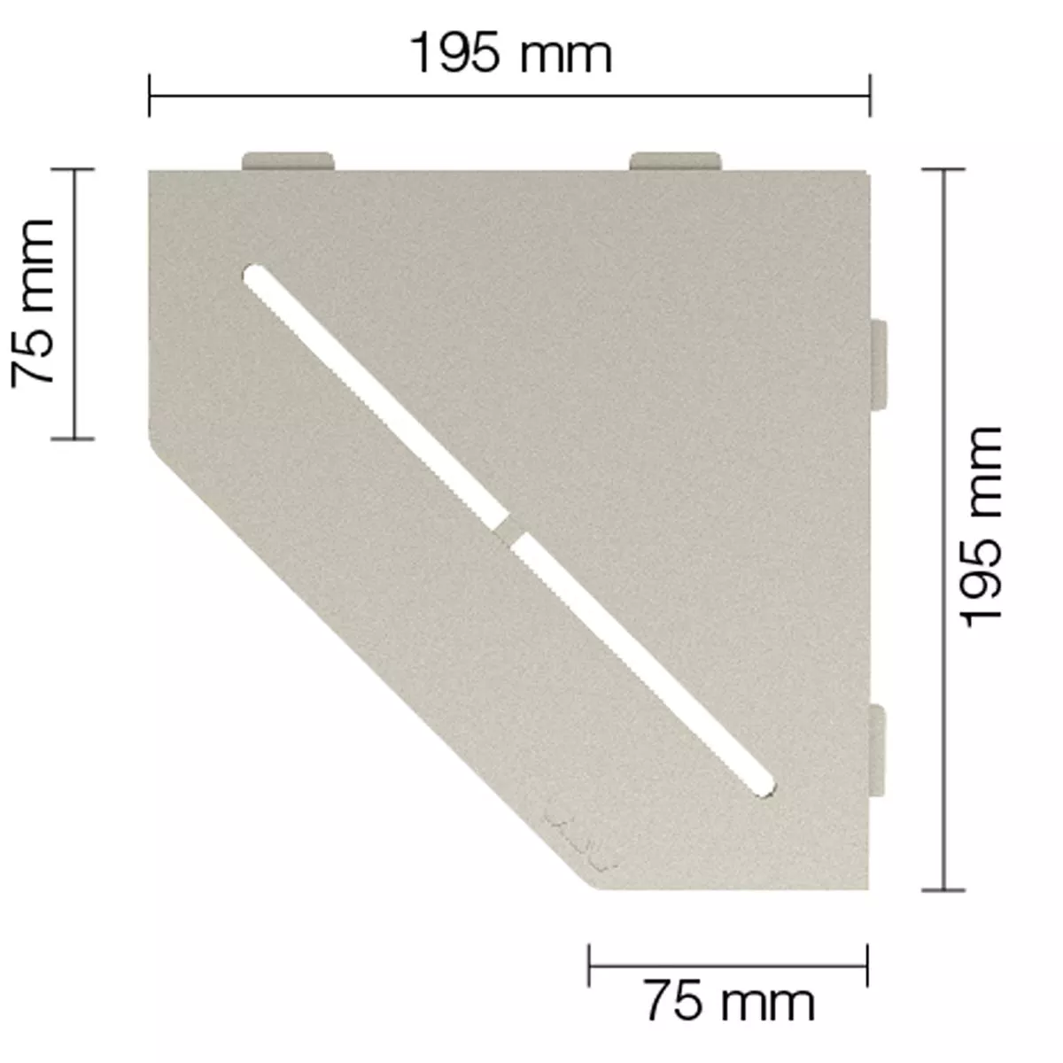 Mensola a muro Mensola per doccia Schlüter 5eck 19,5x19,5 cm Pure Cream