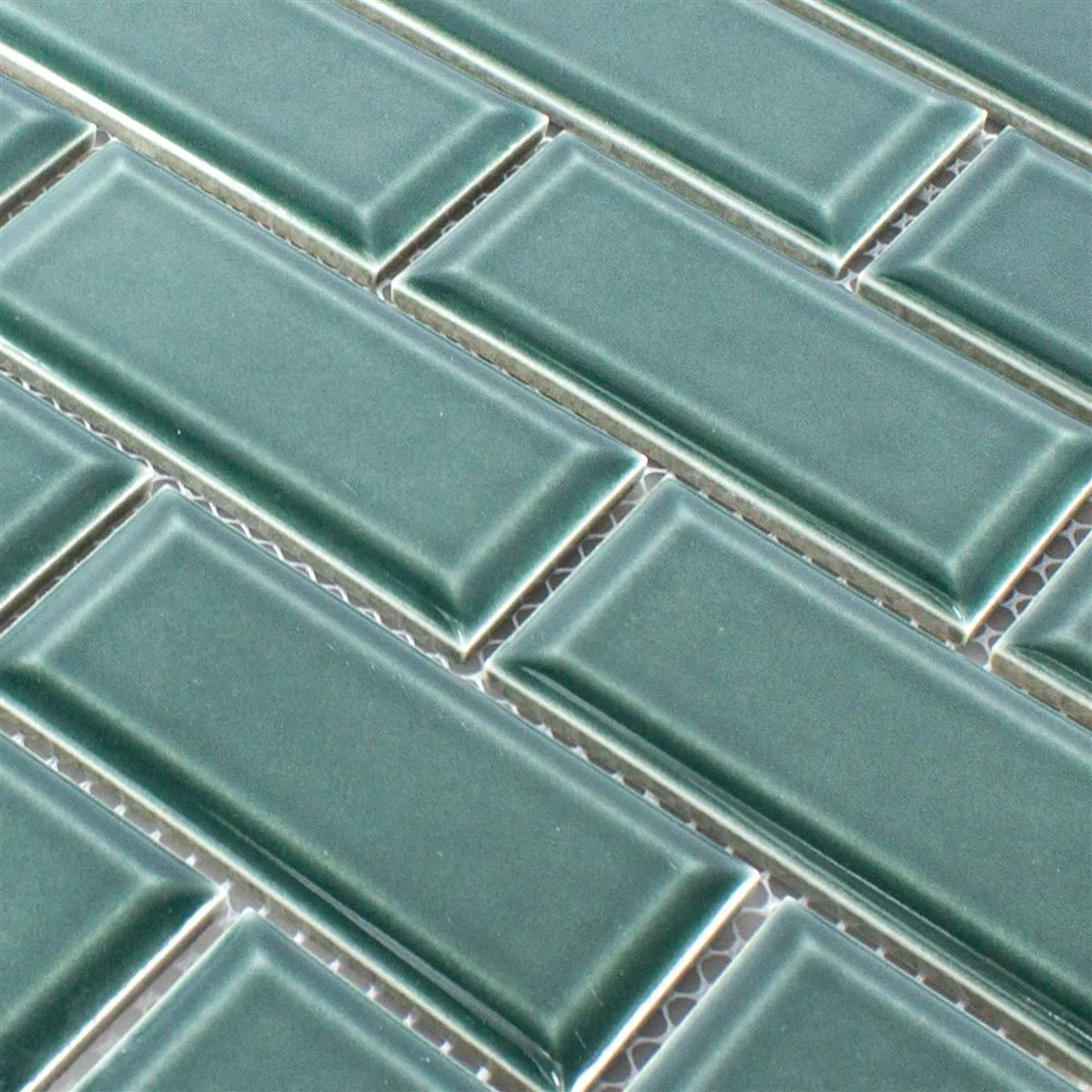 Campione Ceramica Mosaico StPauls Metro Sfaccettatura Verde