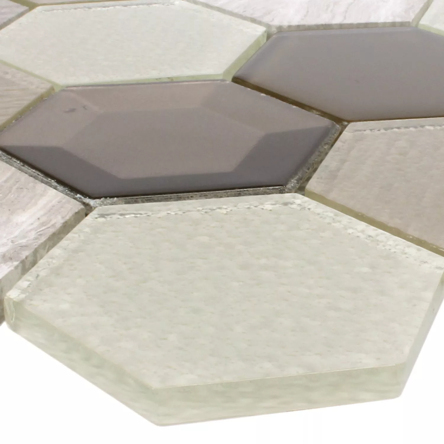 Campione Mosaico Concrete Vetro Pietra Naturale 3D Beige