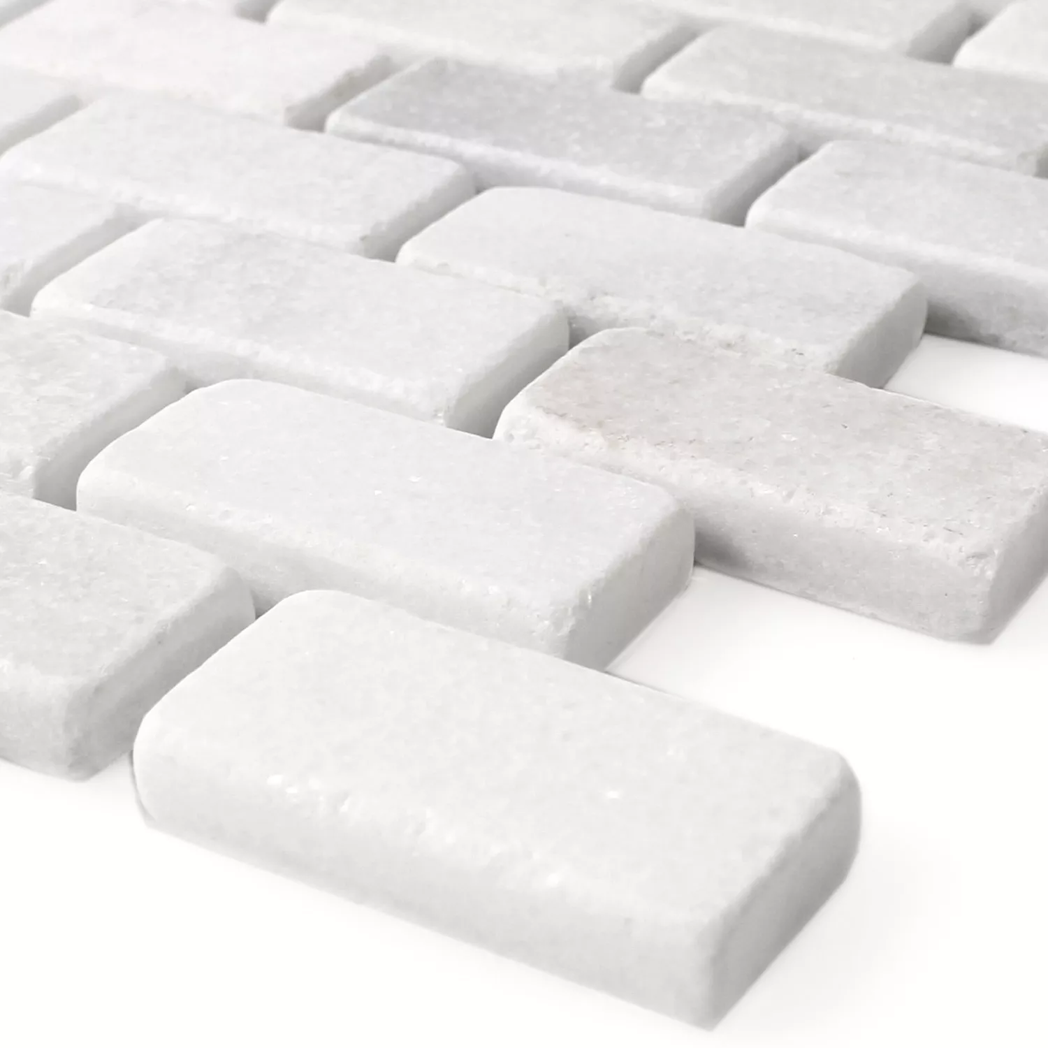 Mosaico Marmo Pietra Naturale Treviso Brick Bianco Mosaico Marmo Pietra Naturale Treviso Brick Bianco