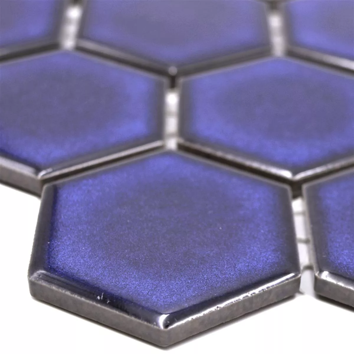 Campione da Ceramica Mosaico Salomon Esagono Cobalto Blu H51
