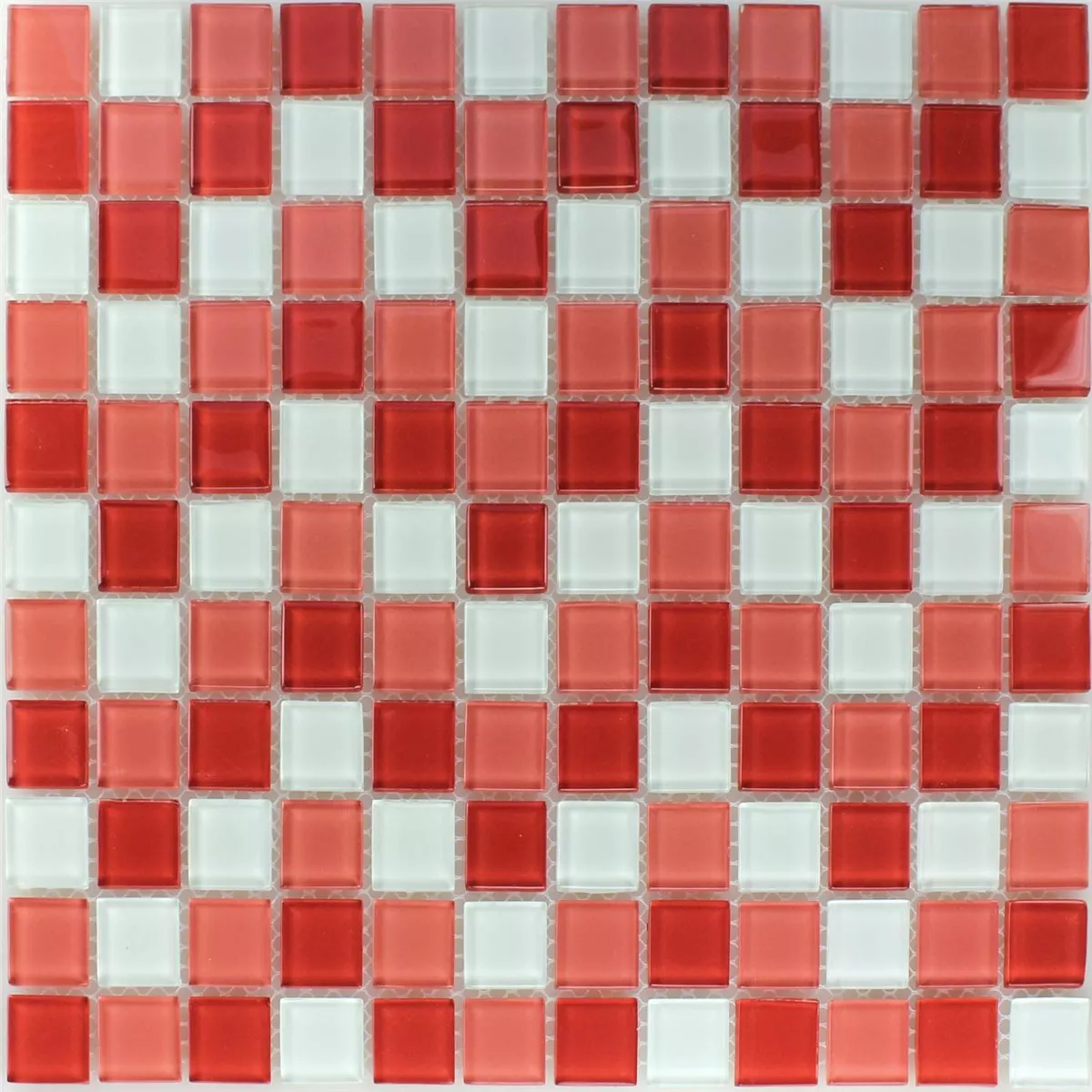 Mosaico Vetro Piastrella Kozarica Bianco Rosso Mix