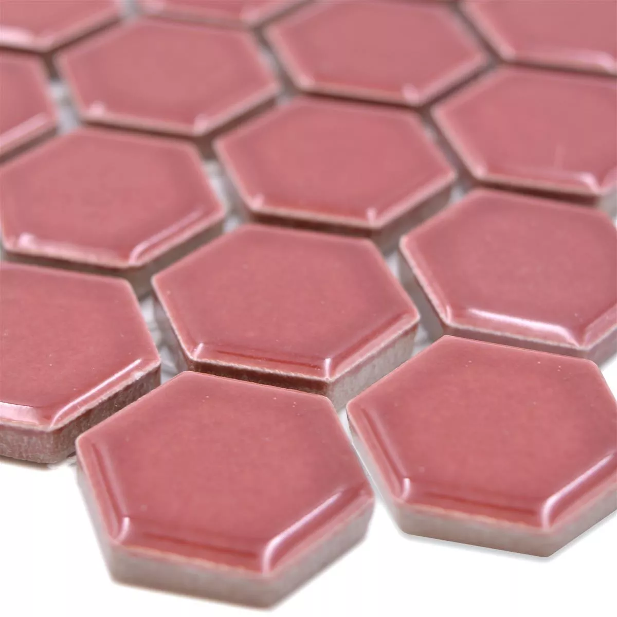 Ceramica Mosaico Salomon Esagono Bordeaux Rosso H23 Ceramica Mosaico Salomon Esagono Bordeaux Rosso H23