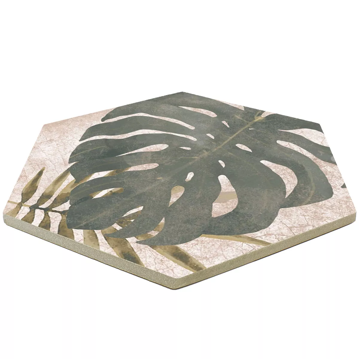 Gres Porcellanato Piastrelle Honiara Esagono Decorative Verde 22,5x25,9cm Decorative