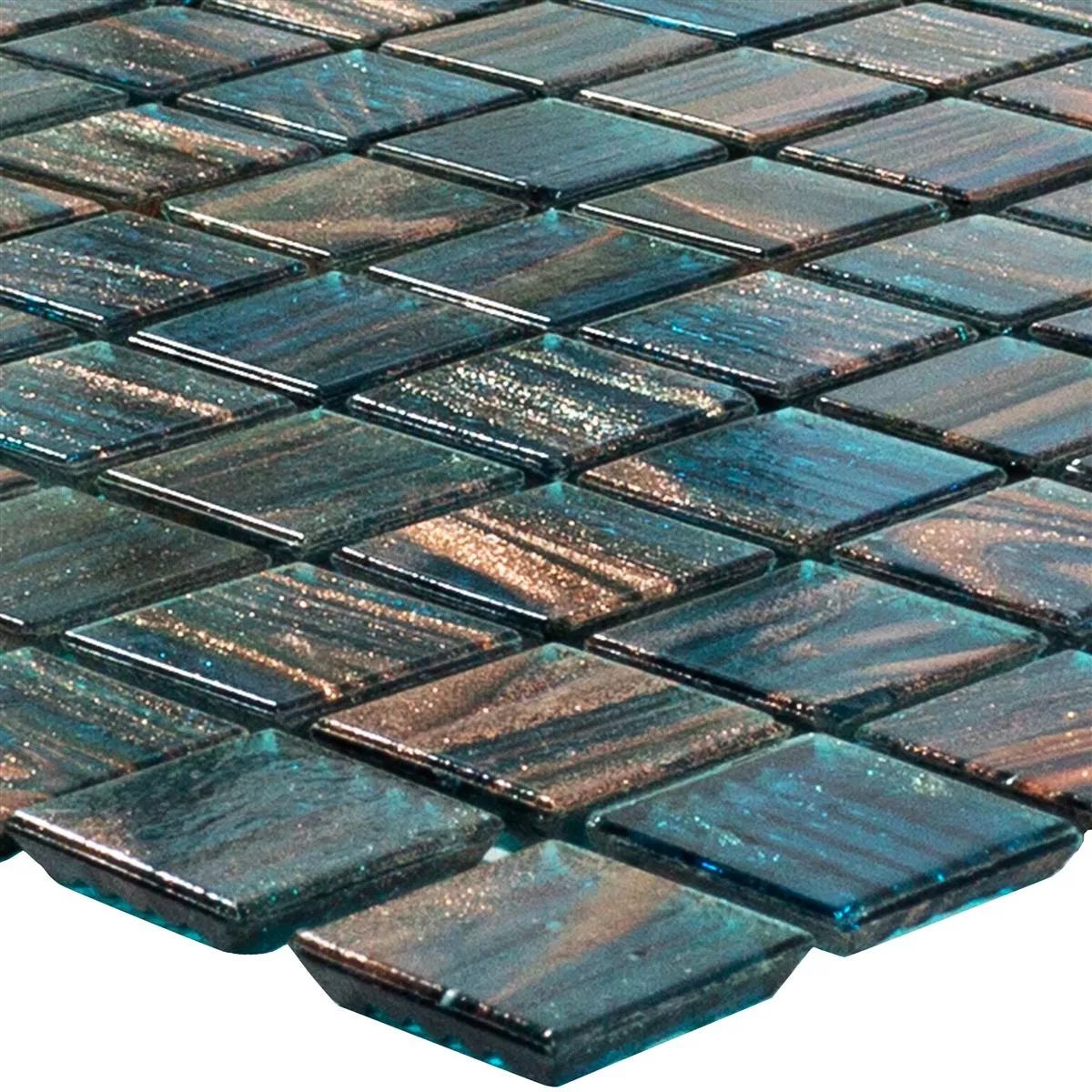 Mosaico Di Vetro Piastrelle Kyoto Petrol Blu Mosaico Di Vetro Piastrelle Kyoto Petrol Blu