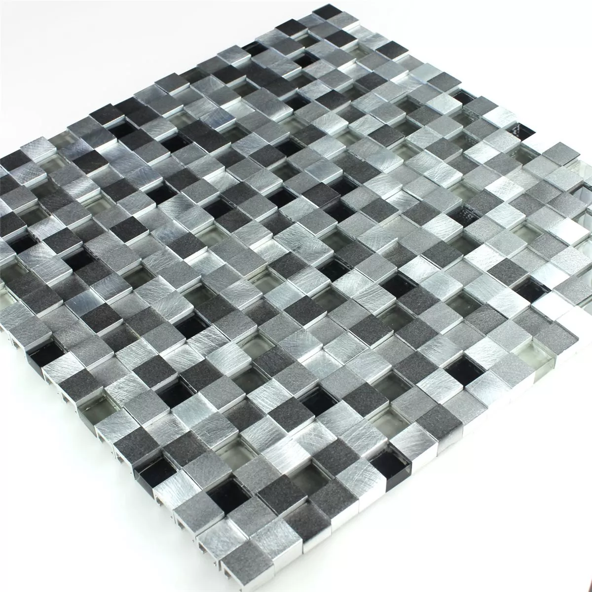 Campione Mosaico Alluminio Vetro D Design Black Mix