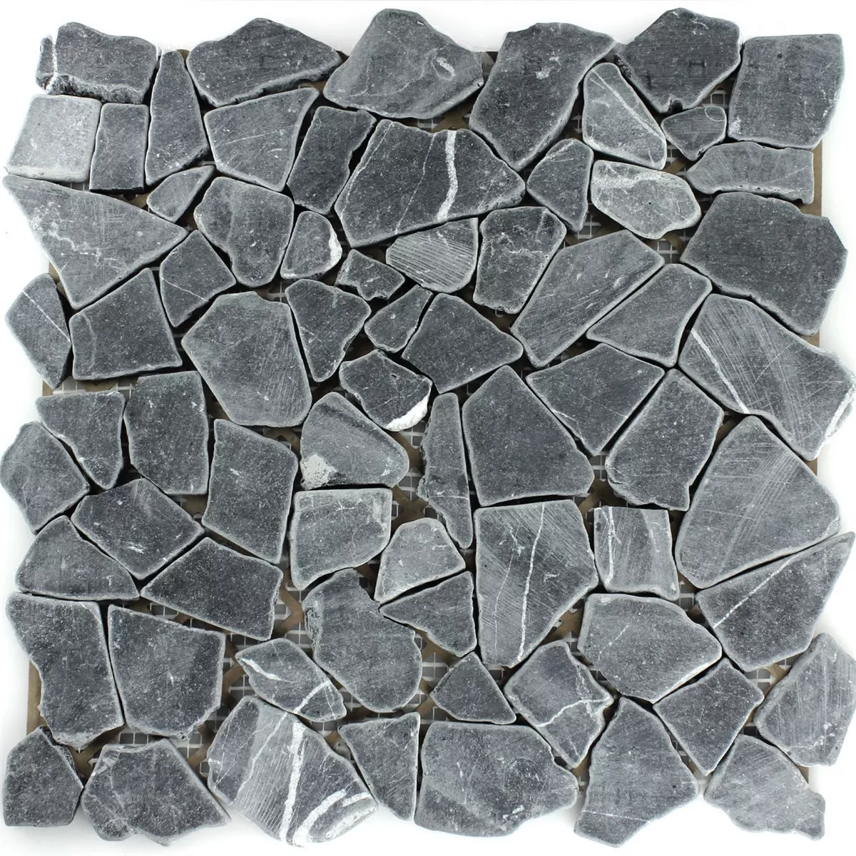 Mosaico Marmo Rotte Piastrelle Nero Carrara