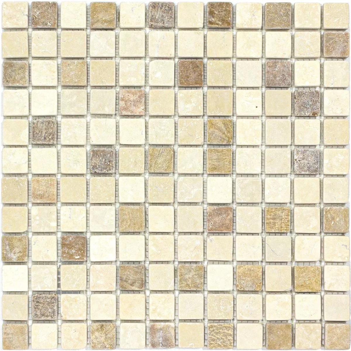 Campione Marmo Mosaico In Pietra Naturale Piastrelle Lorentes Marrone Chiaro Mix