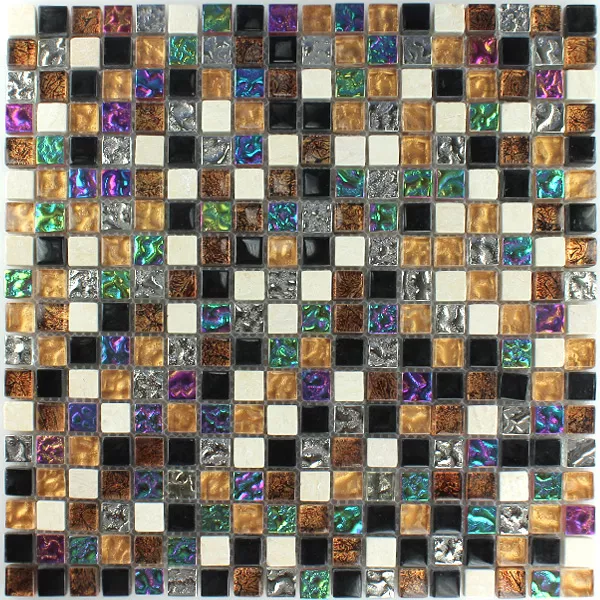 Campione Mosaico Vetro Marmo Colorato Mix 
