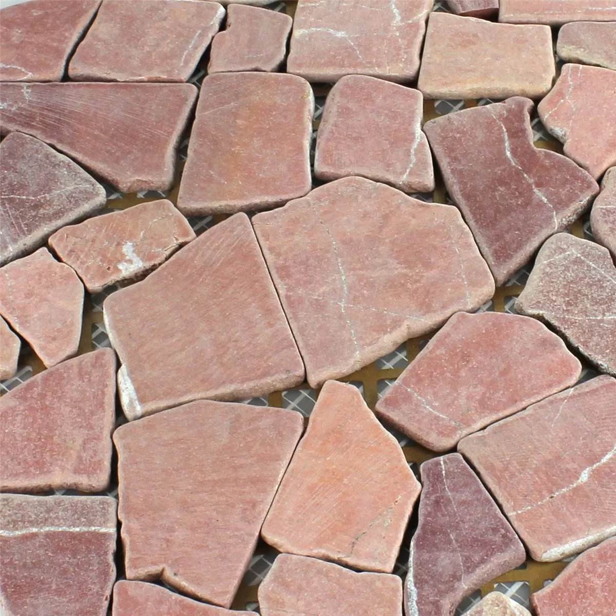 Campione Mosaico Marmo Rotte Piastrelle Rosso Verona