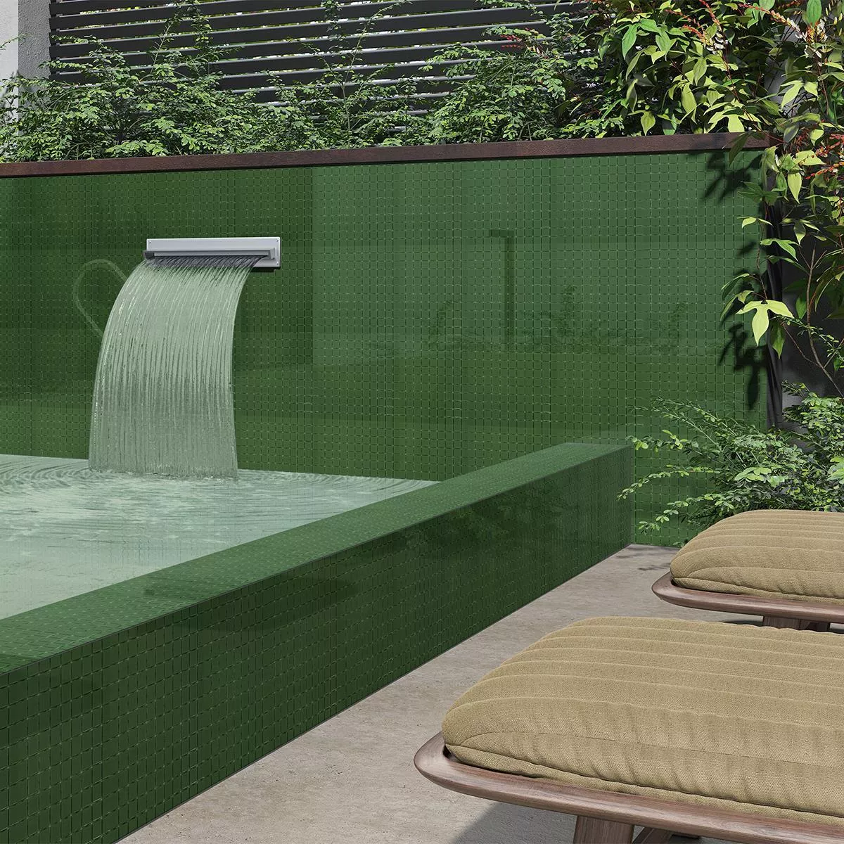 Vetro Piscina Mosaico Venetia Verde Scuro