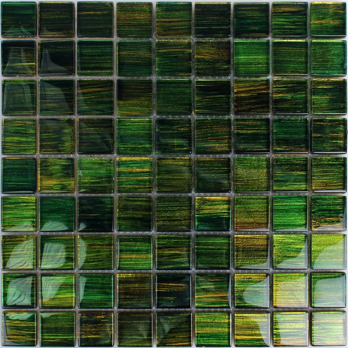 Campione Mosaico Di Vetro Piastrelle Tradition Verde Scuro