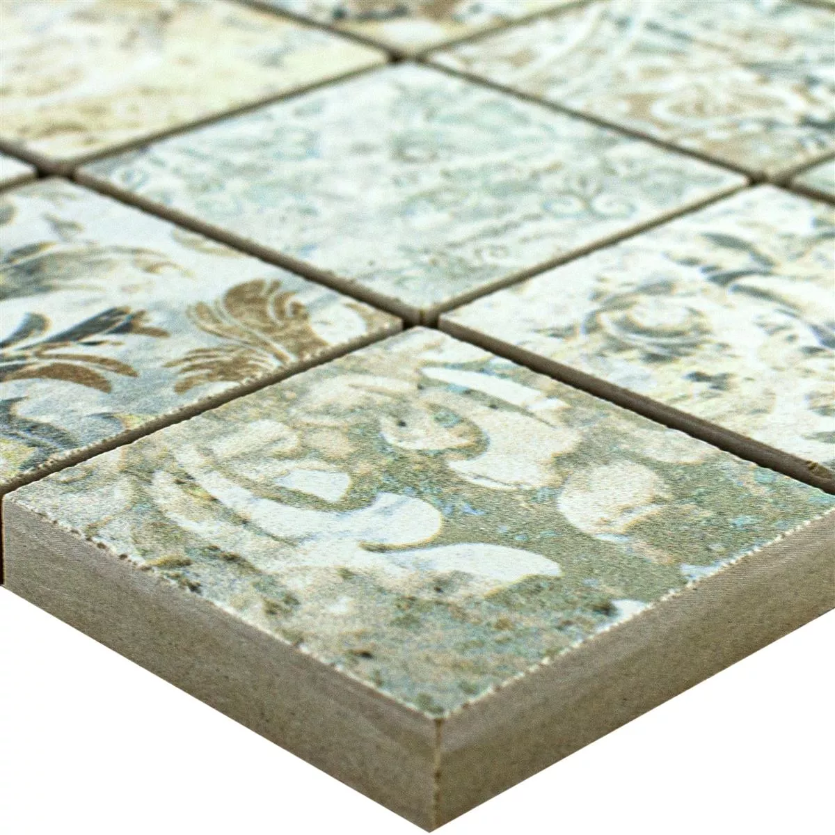 Ceramica Mosaico Piastrelle Bellona Effetto Di Colore Chiaro 47x47mm