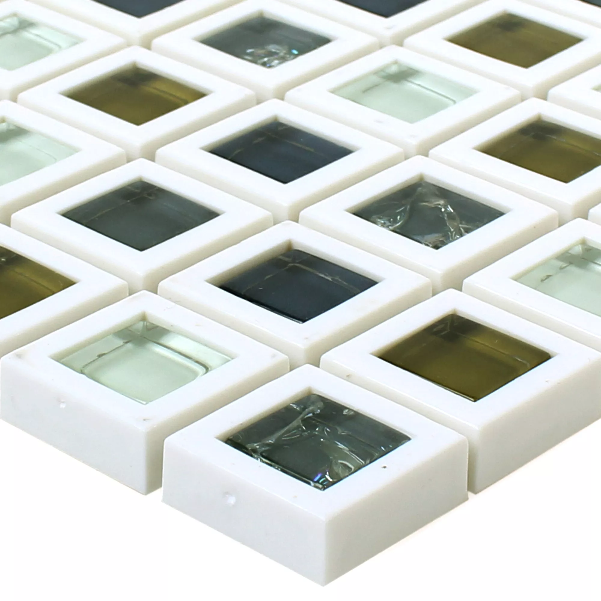 Vetro Plastica Mosaico Anatolia Verde Bianco Vetro Plastica Mosaico Anatolia Verde Bianco