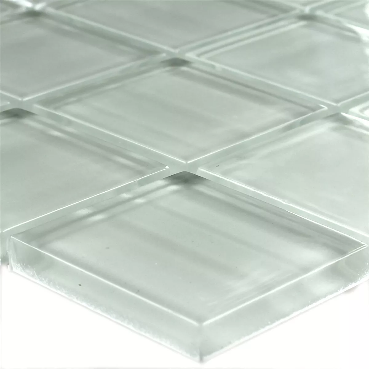 Campione Mosaico Vetro Columbia Bianco Striscia