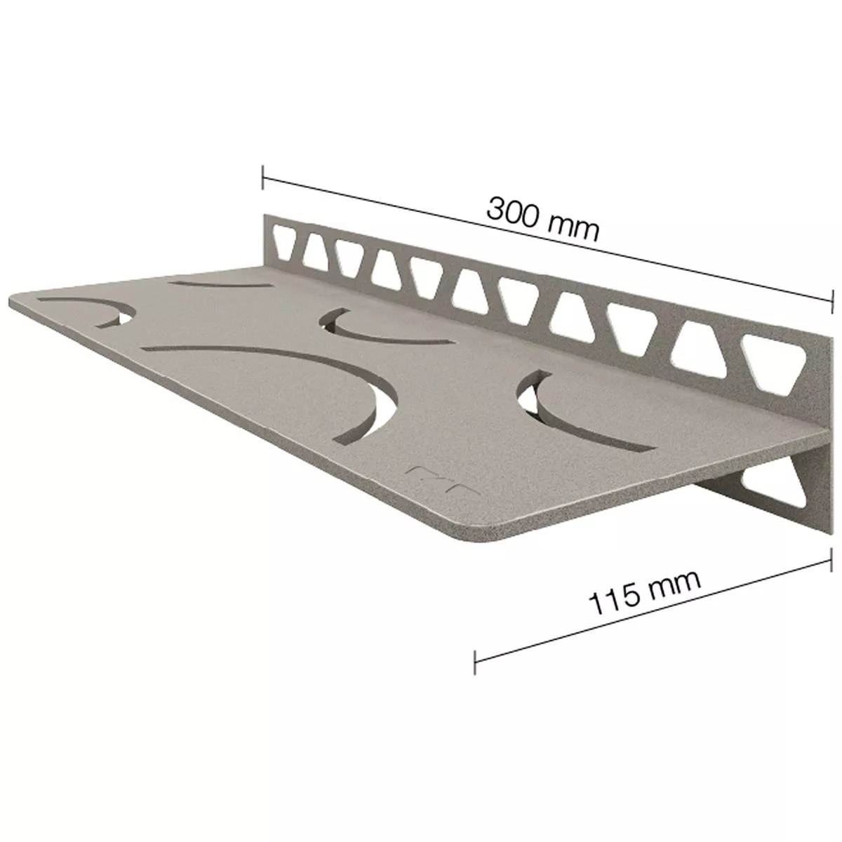 Mensola per doccia Mensola a muro Schlüter rettangolare 30x11,5 cm Curva grigio