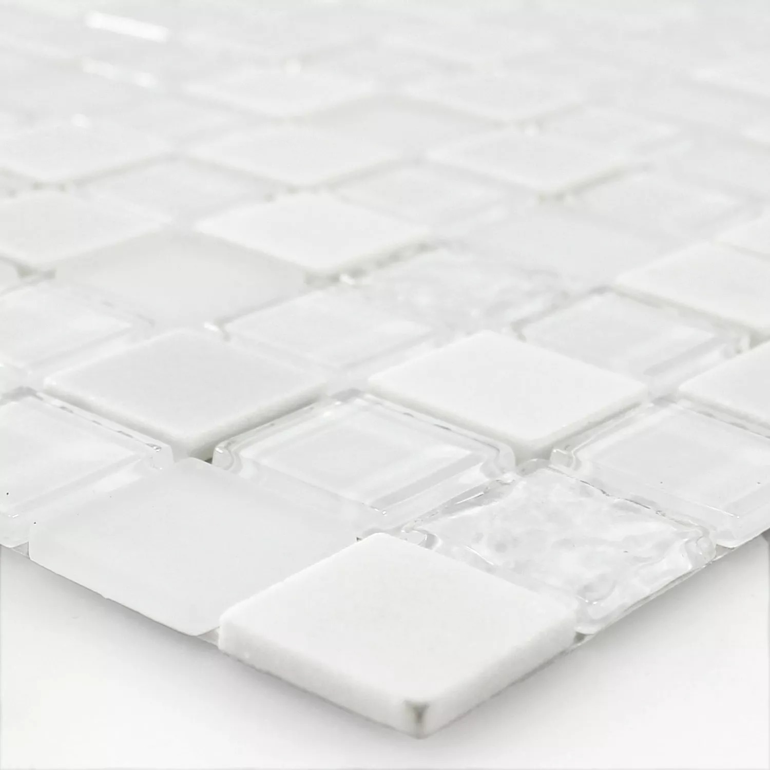 Autoadesivoe Mosaico Pietra Naturale Vetro Mix Bianco