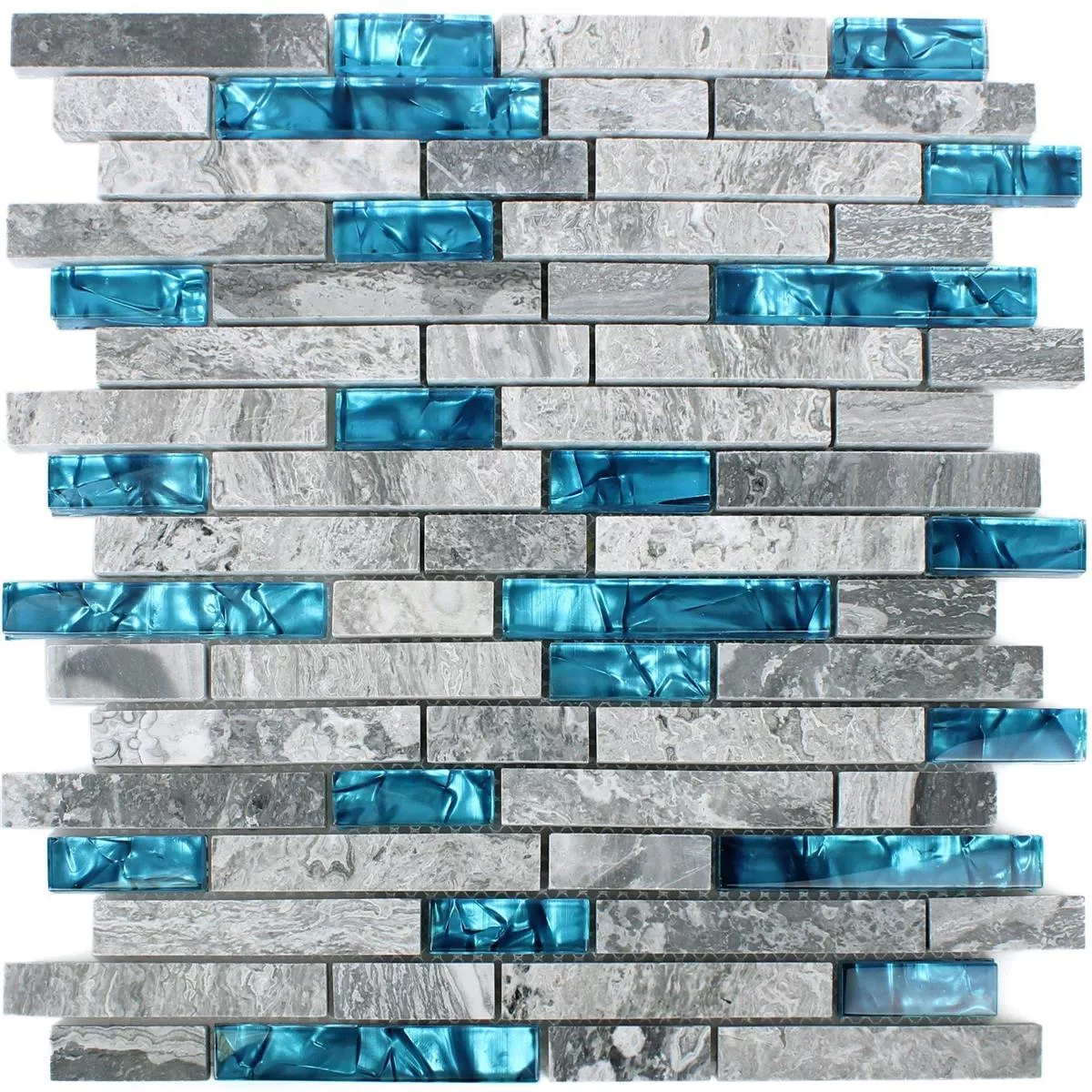 Mosaico Vetro Pietra Naturale Piastrelle Sinop Grigio Blu