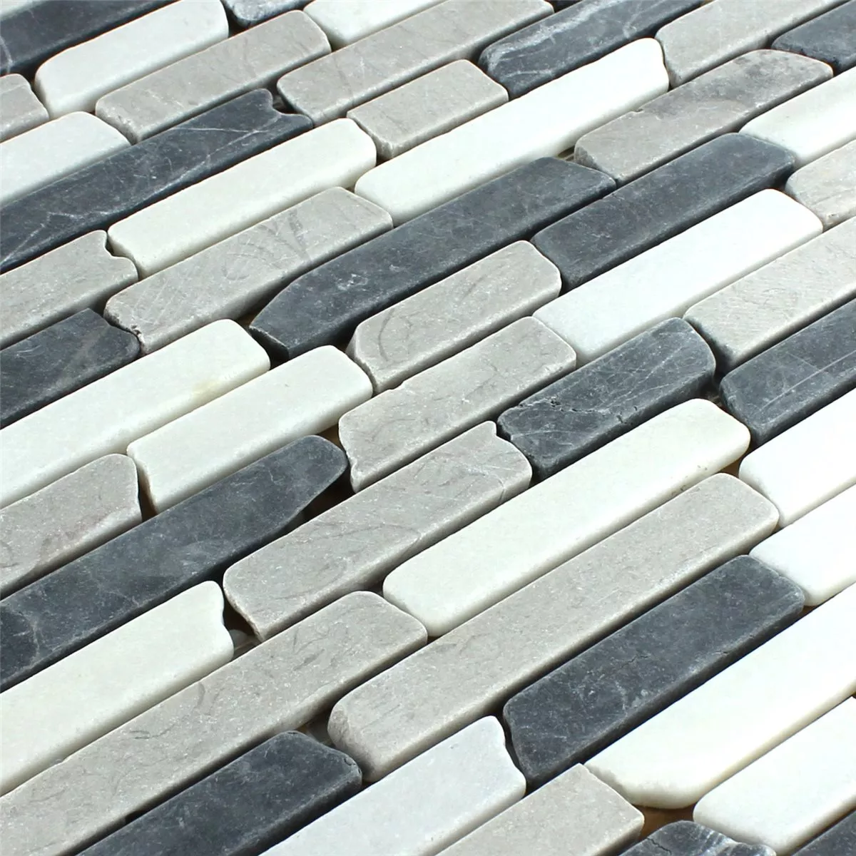 Mosaico Marmo Botticino Grigio Brick