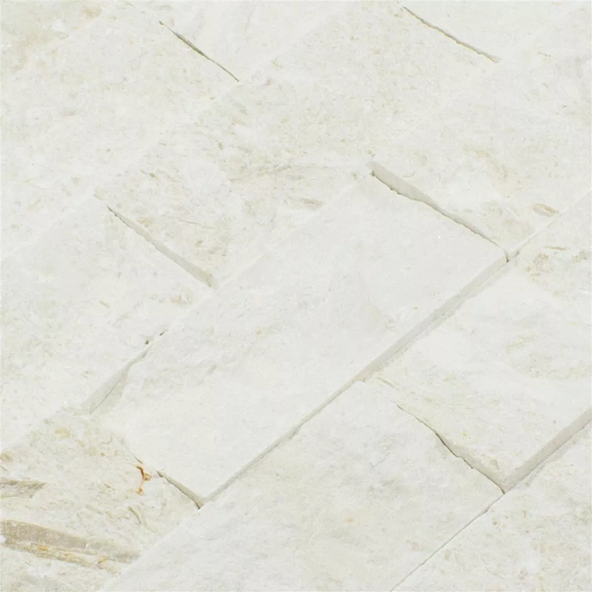 Mosaico Pietra Naturale Kansas Splitface 3D Bianco