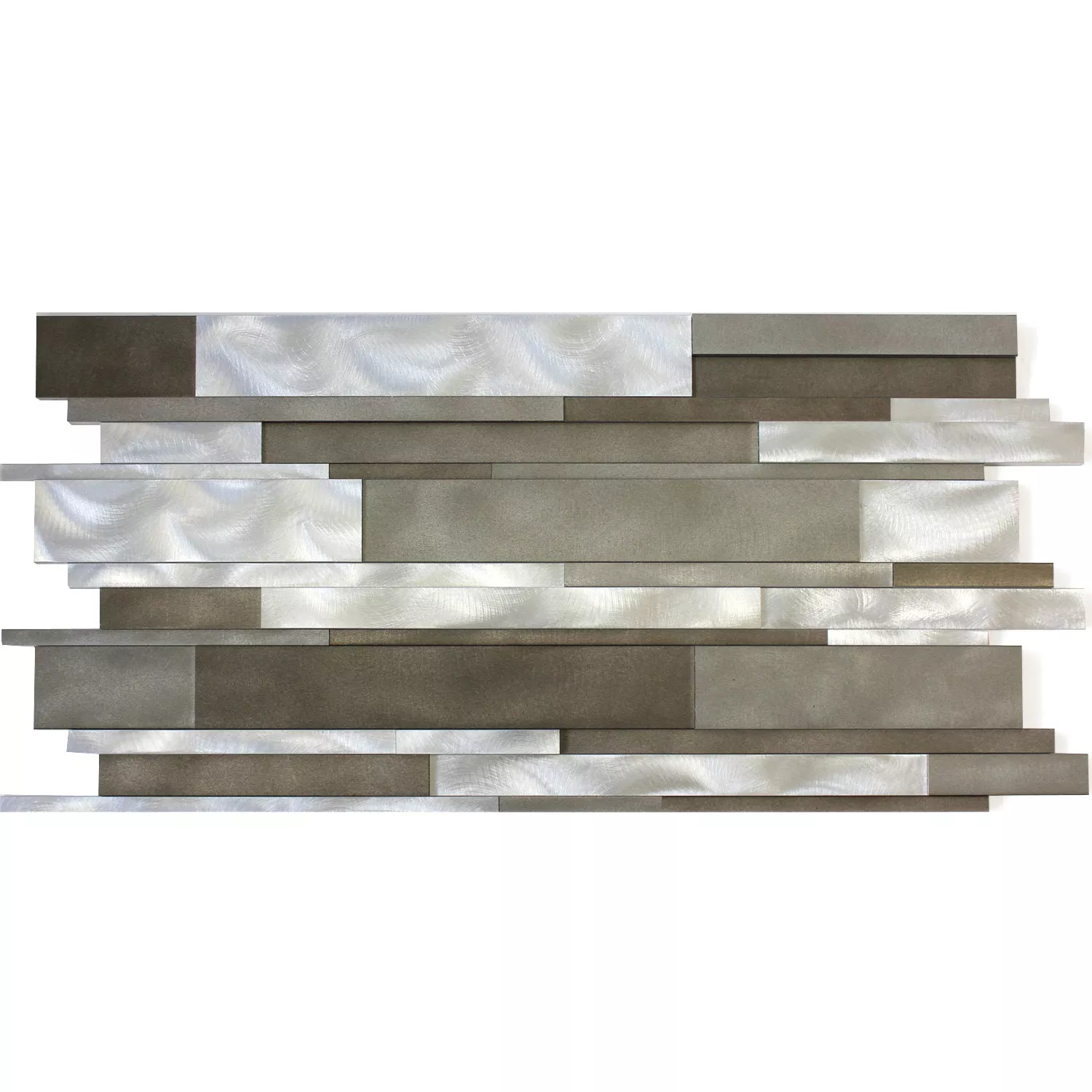 Mosaico Alluminio Metallo Talara Fango Mix 300x600mm