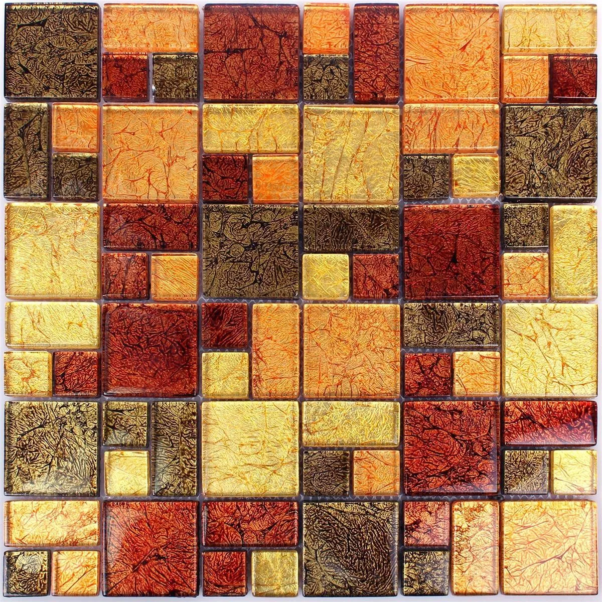 Mosaico Vetro Piastrella Curlew Giallo Arancione 2 Mix