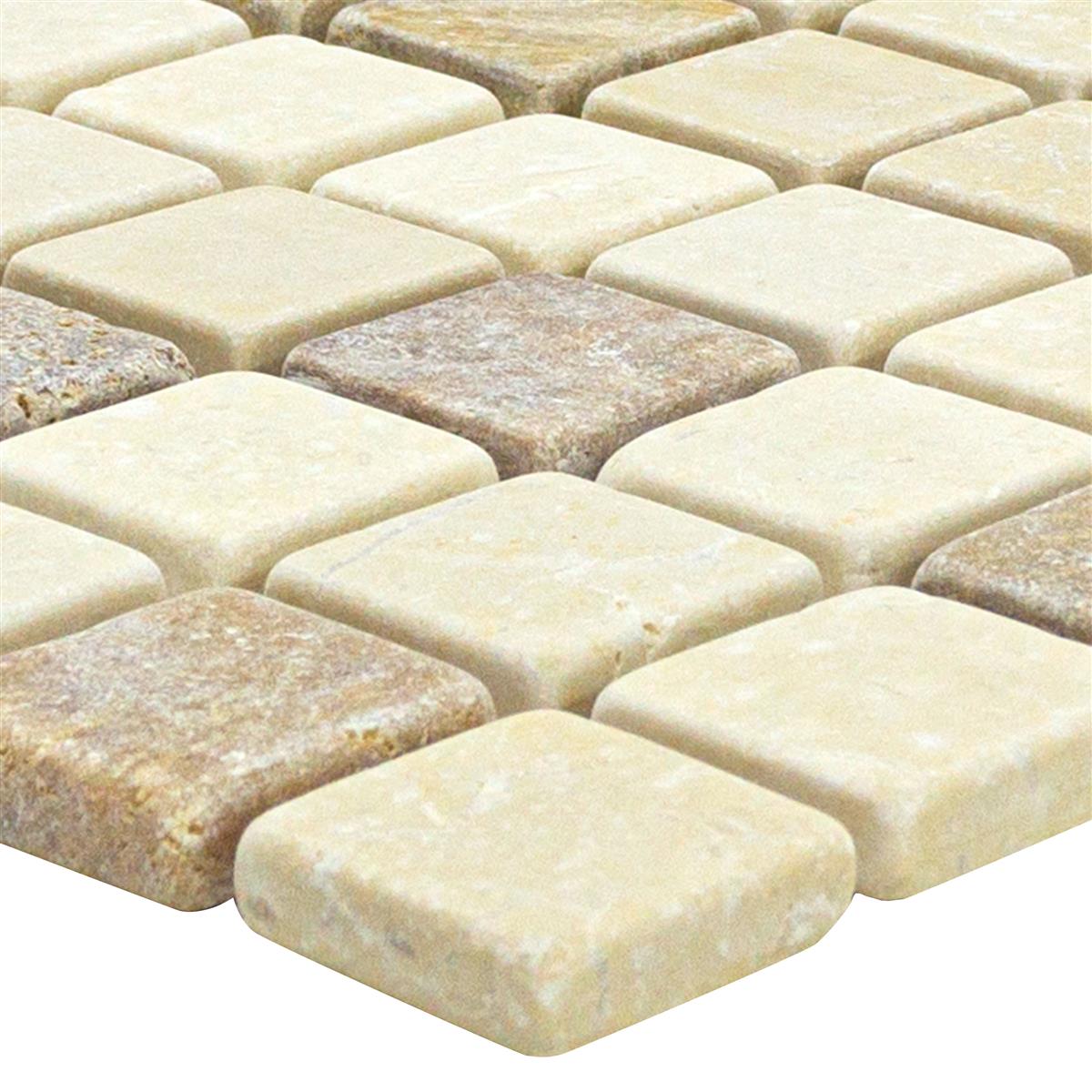 Marmo Mosaico In Pietra Naturale Piastrelle Lorentes Marrone Chiaro Mix