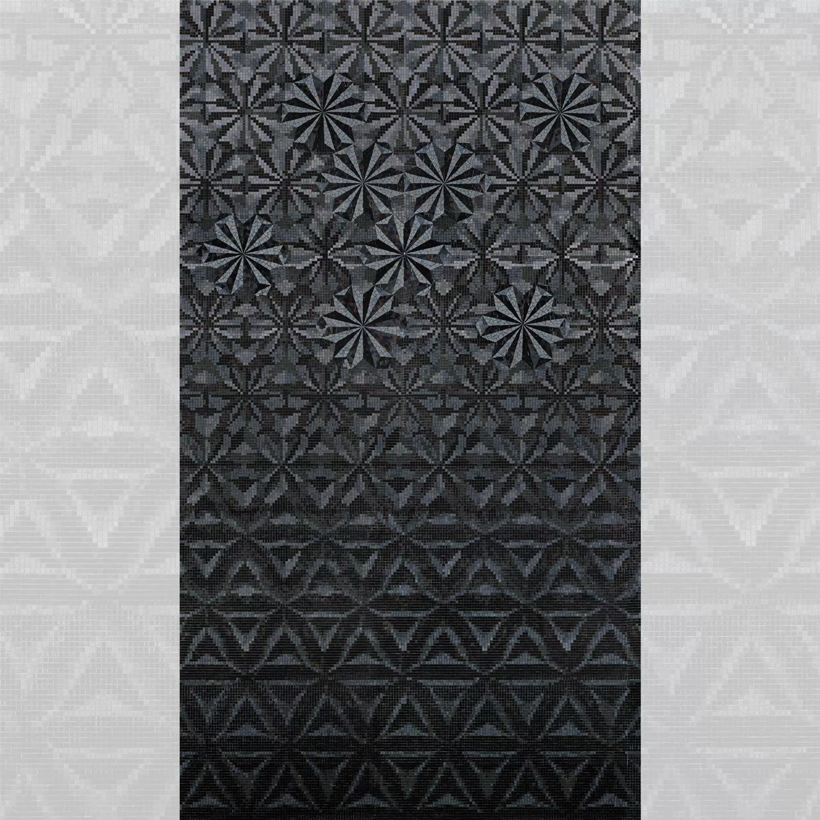 Mosaico Di Vetro Immagine Magicflower Black 140x240cm