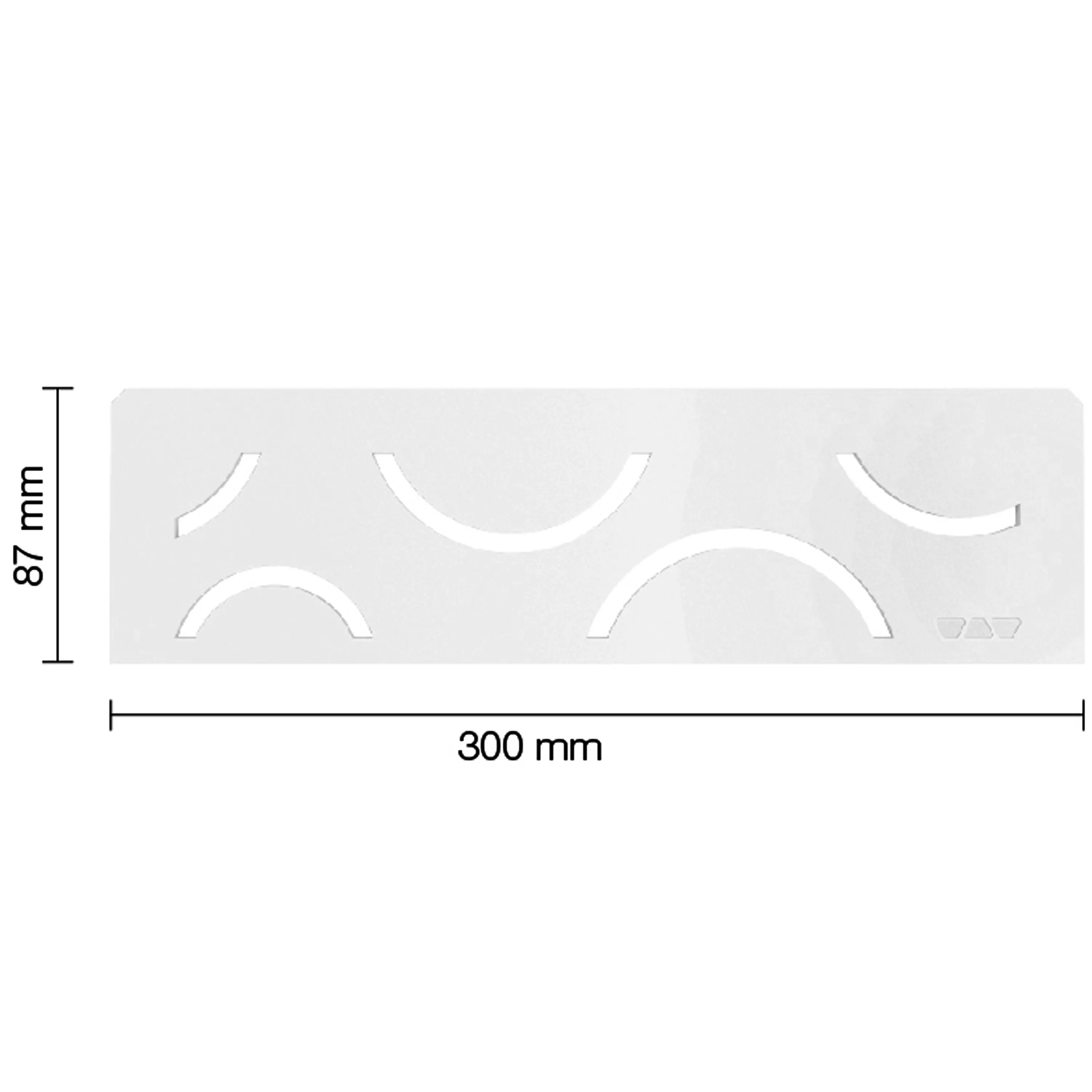 Mensola a muro di nicchia Schlüter rettangolare 30x8,7 cm Curve bianco