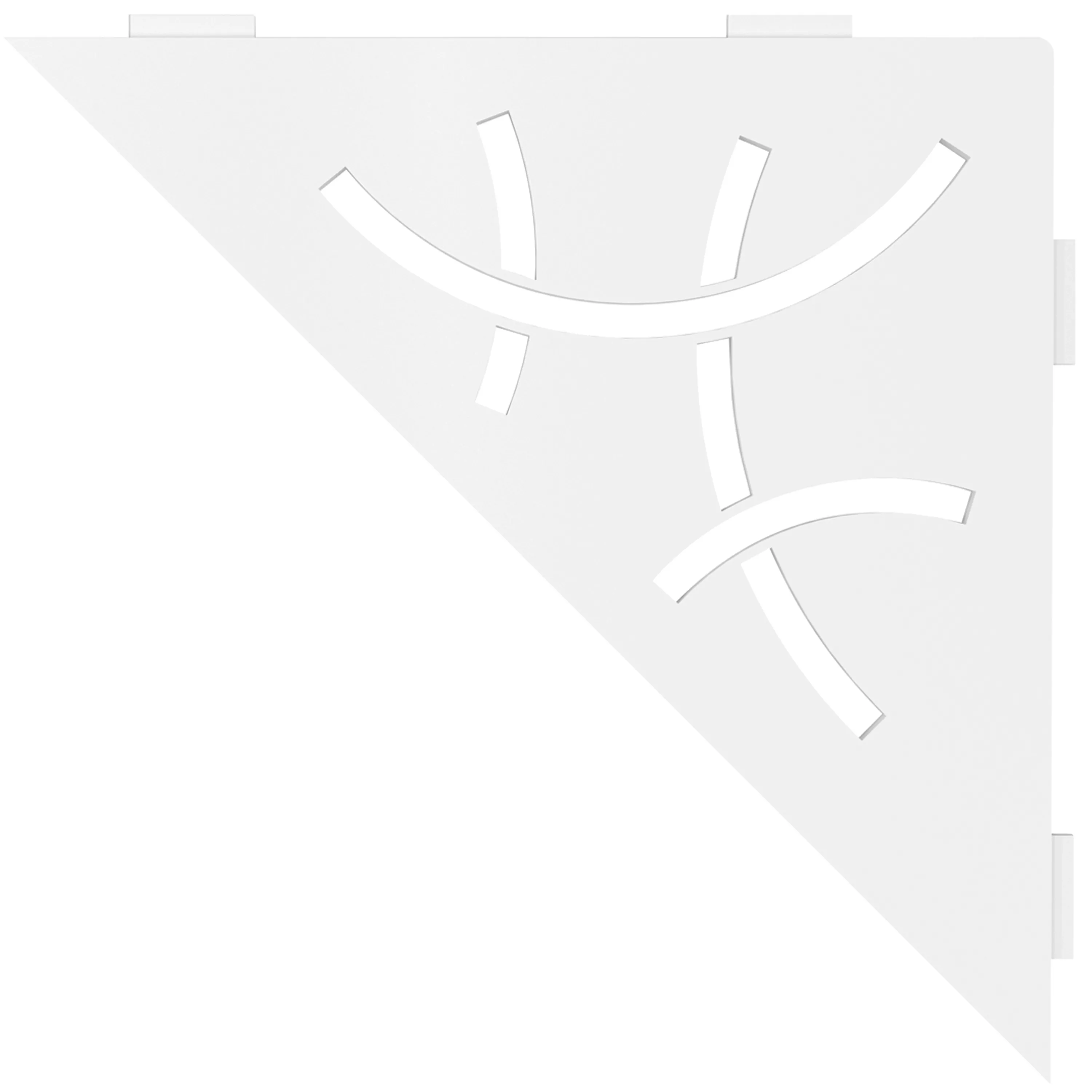 Schlüter mensola da parete triangolo 21x21 cm Curve bianco brillante opaco