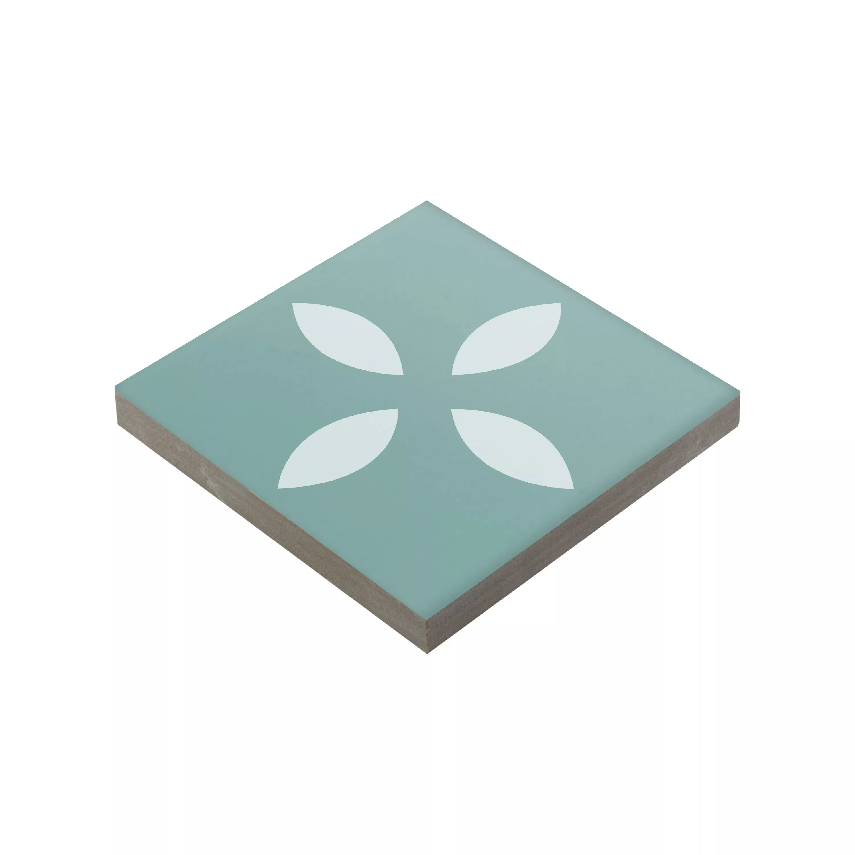 Gres Porcellanato Piastrelle Genexia Decor Turchese Rosone 4,6x4,6cm Gres Porcellanato Piastrelle Genexia Decor Turchese Rosone 4,6x4,6cm