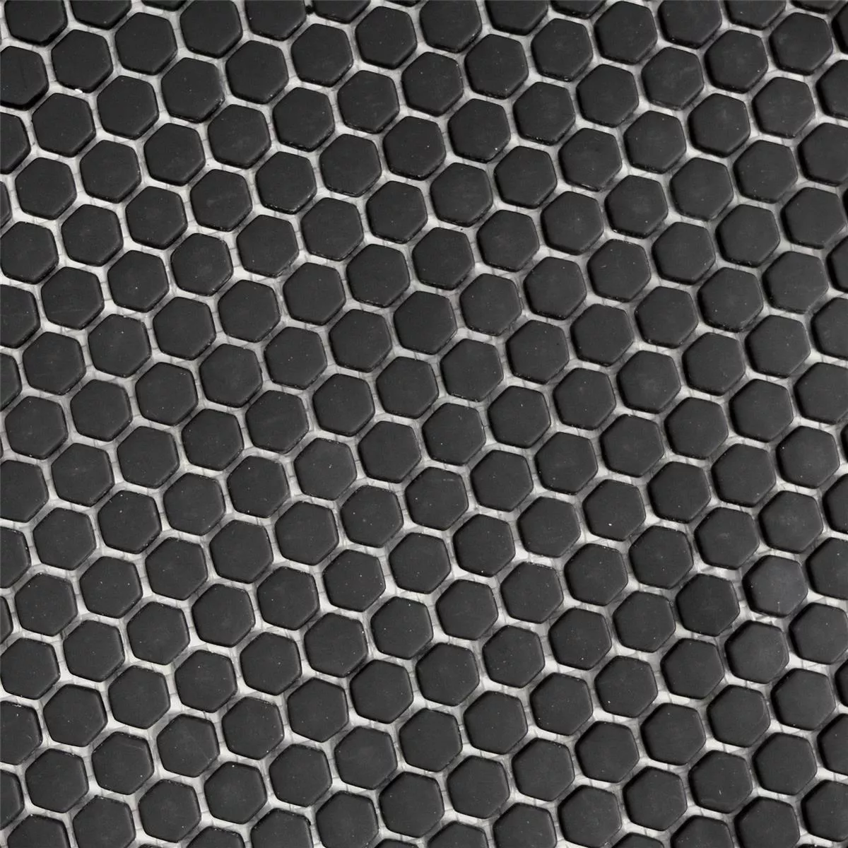 Campione Mosaico Di Vetro Piastrella Kassandra Hexagon Nero Opaco