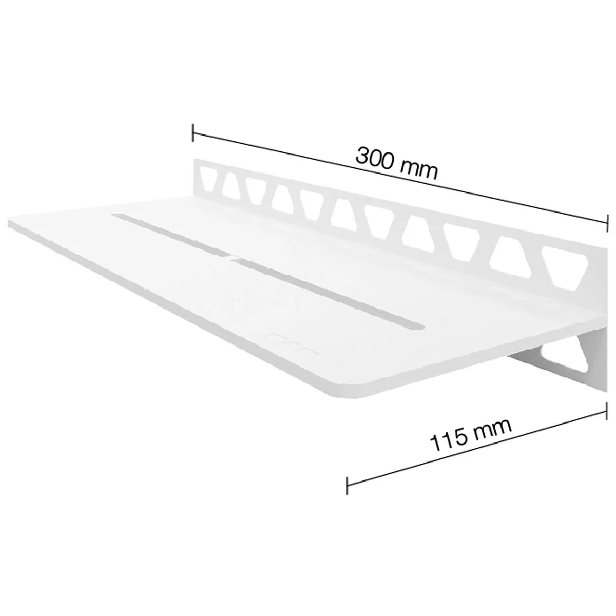 Mensola per doccia Mensola a muro Schlüter rettangolare 30x11,5 cm bianco puro