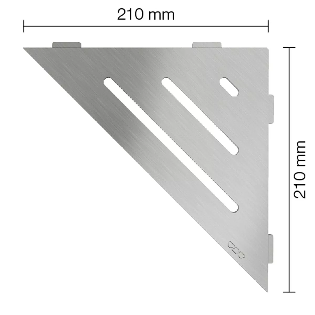 Mensola a muro Mensola per doccia Schlüter triangolo 21x21 cm Wave in acciaio inossidabile