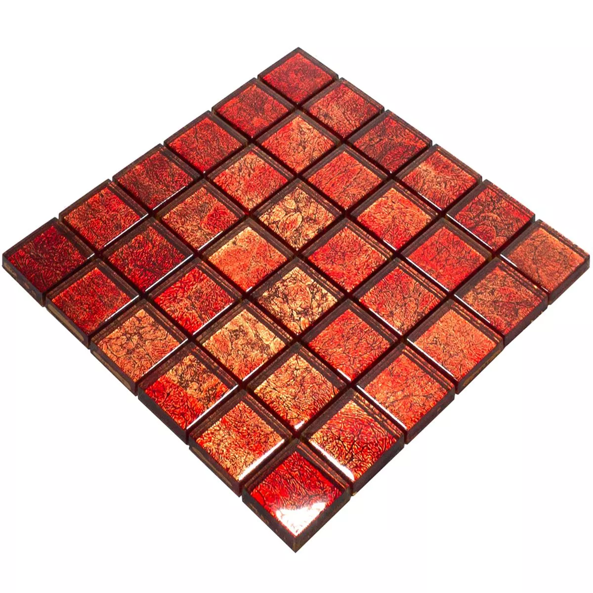 Campione Mosaico Di Vetro Piastrelle Seraphina Rosso Piazza 47