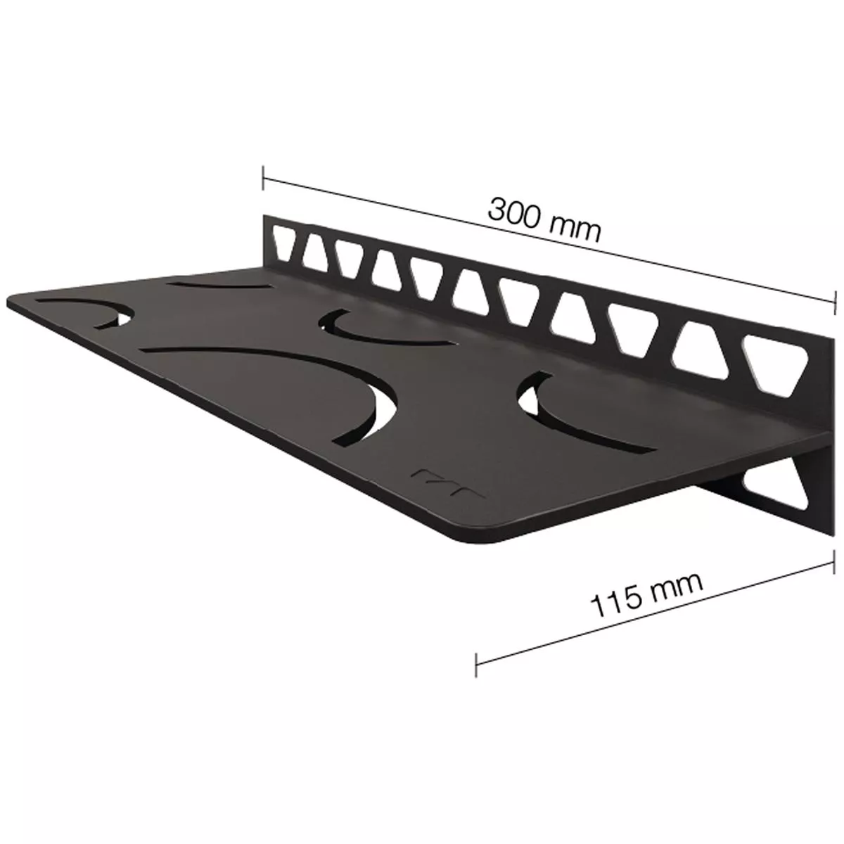 Mensola per doccia Mensola a muro Schlüter rettangolare 30x11,5 cm Curva antracite