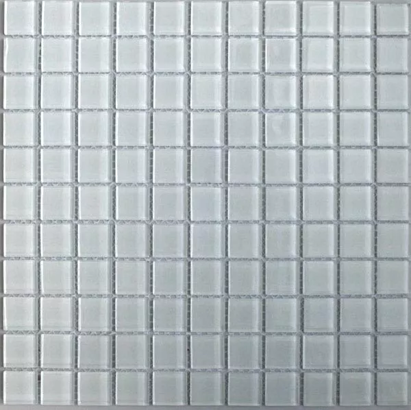 Mosaico Vetro Piastrella Bianco Uni 25x25x4mm