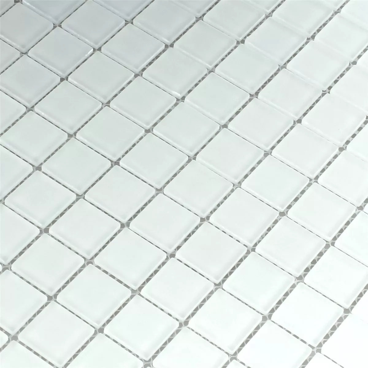 Campione Mosaico Vetro Bianco Opaco Uni