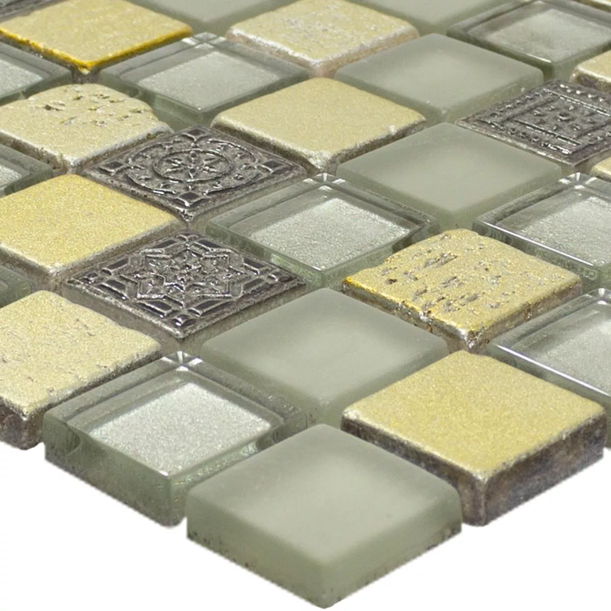 Vetro Pietra Naturale Mosaico Shibuya Oro Beige Marrone Vetro Pietra Naturale Mosaico Shibuya Oro Beige Marrone