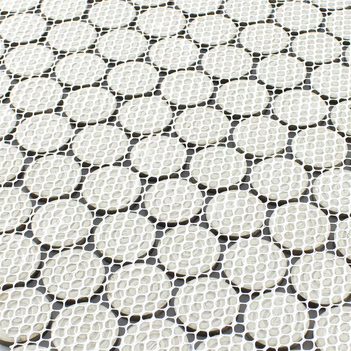 Ceramica Bottone Mosaico LaRosita Bianco Lucida