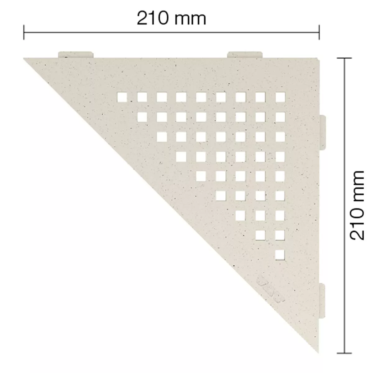 Mensola a muro Mensola per doccia Schlüter triangolo 21x21 cm quadrato avorio