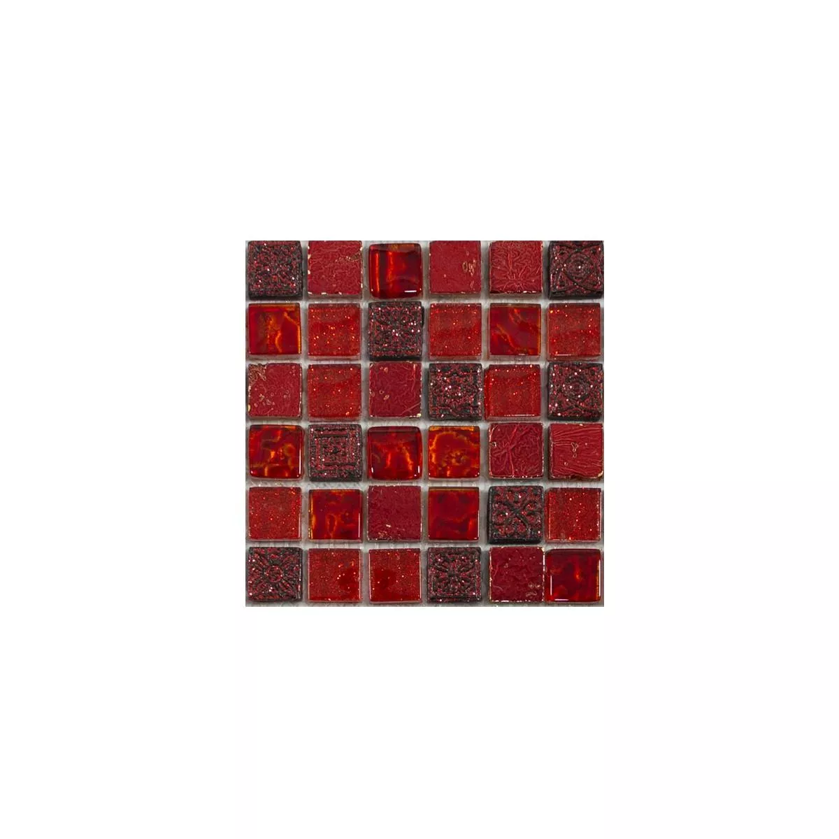 Campione Mosaico Di Vetro Pietra Naturale Piastrelle Cleopatra Rosso