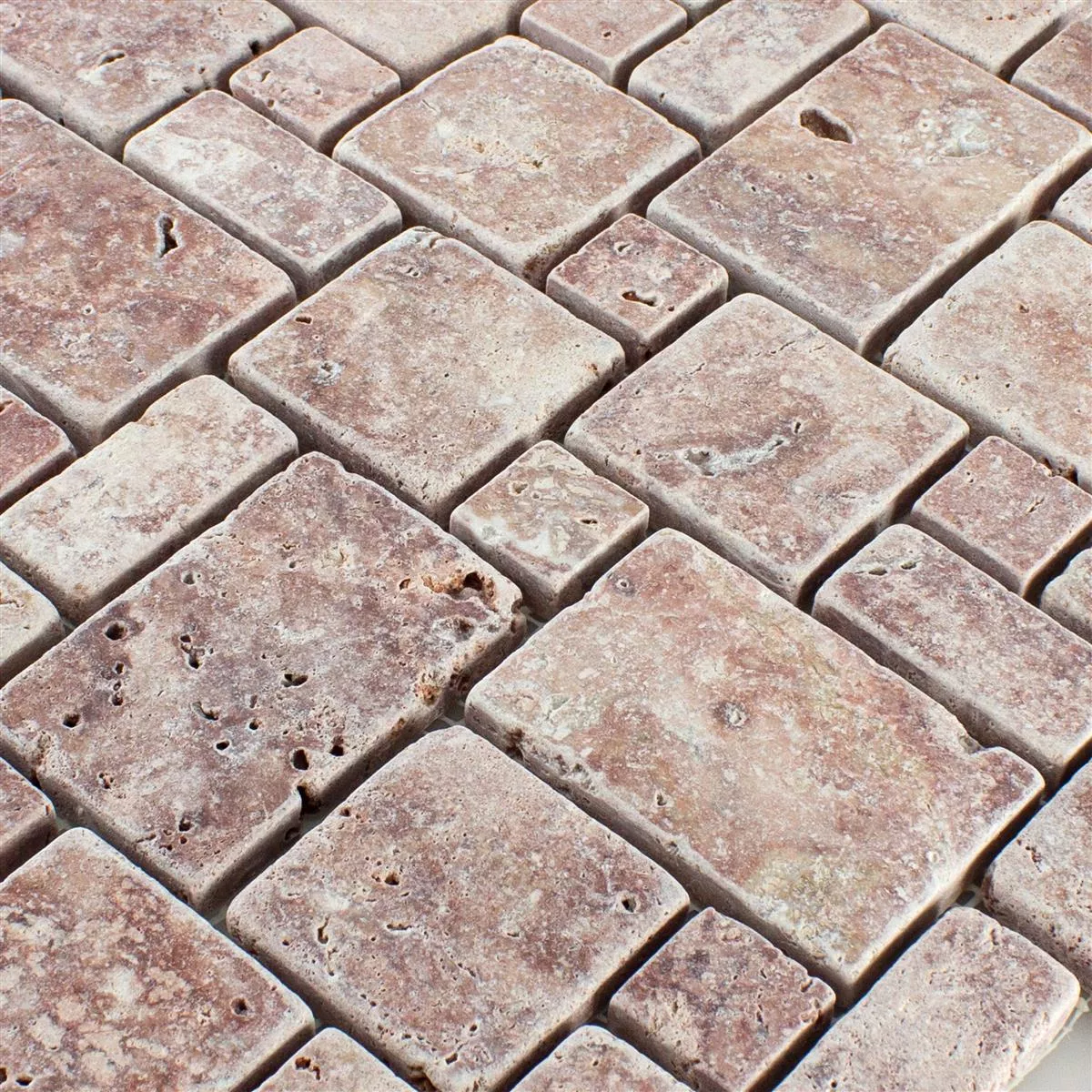 Pietra Naturale Travertino Mosaico LaGrange Rosso