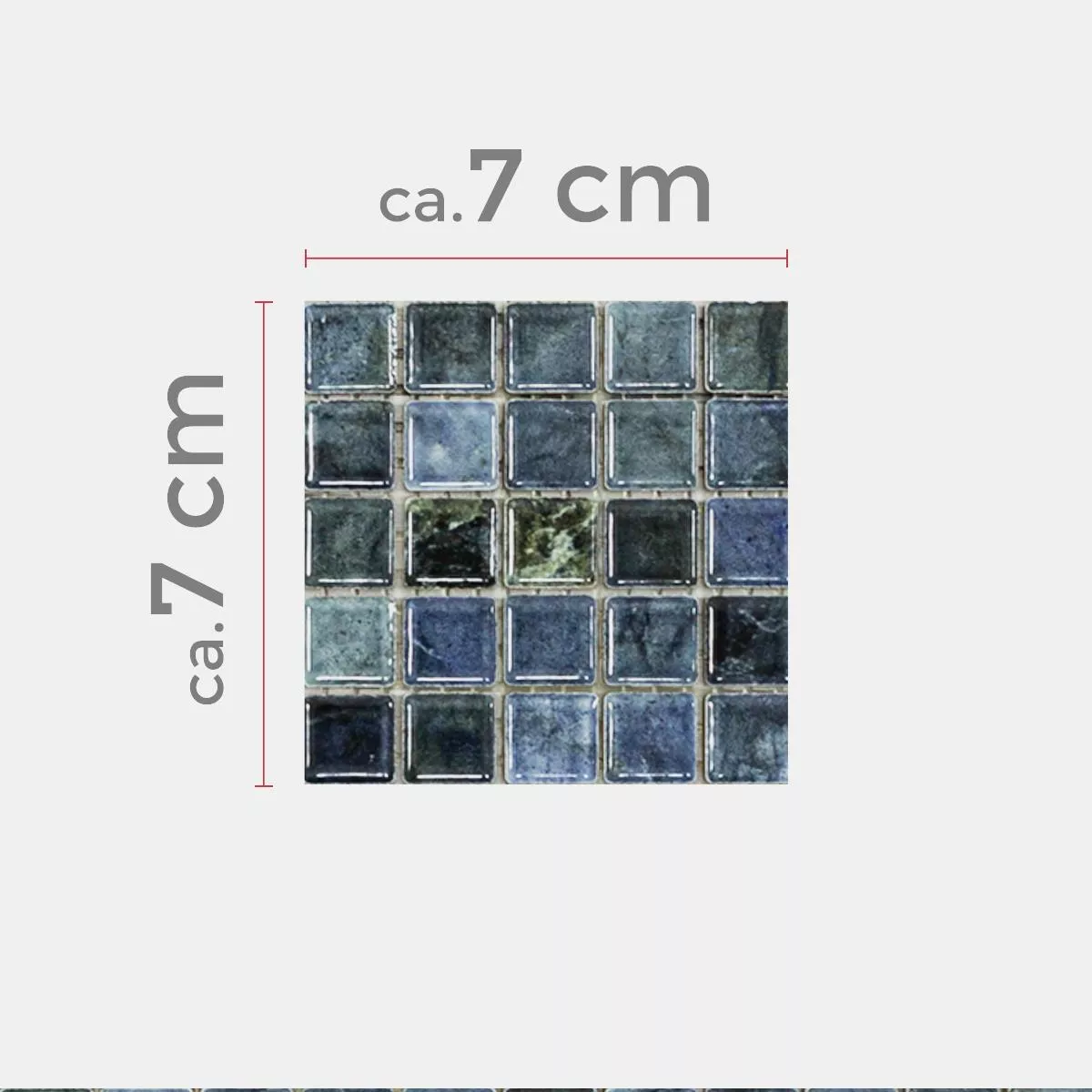 Campione Ceramica Mosaico Piastrelle Elysium Marmo Ottica Blu 12