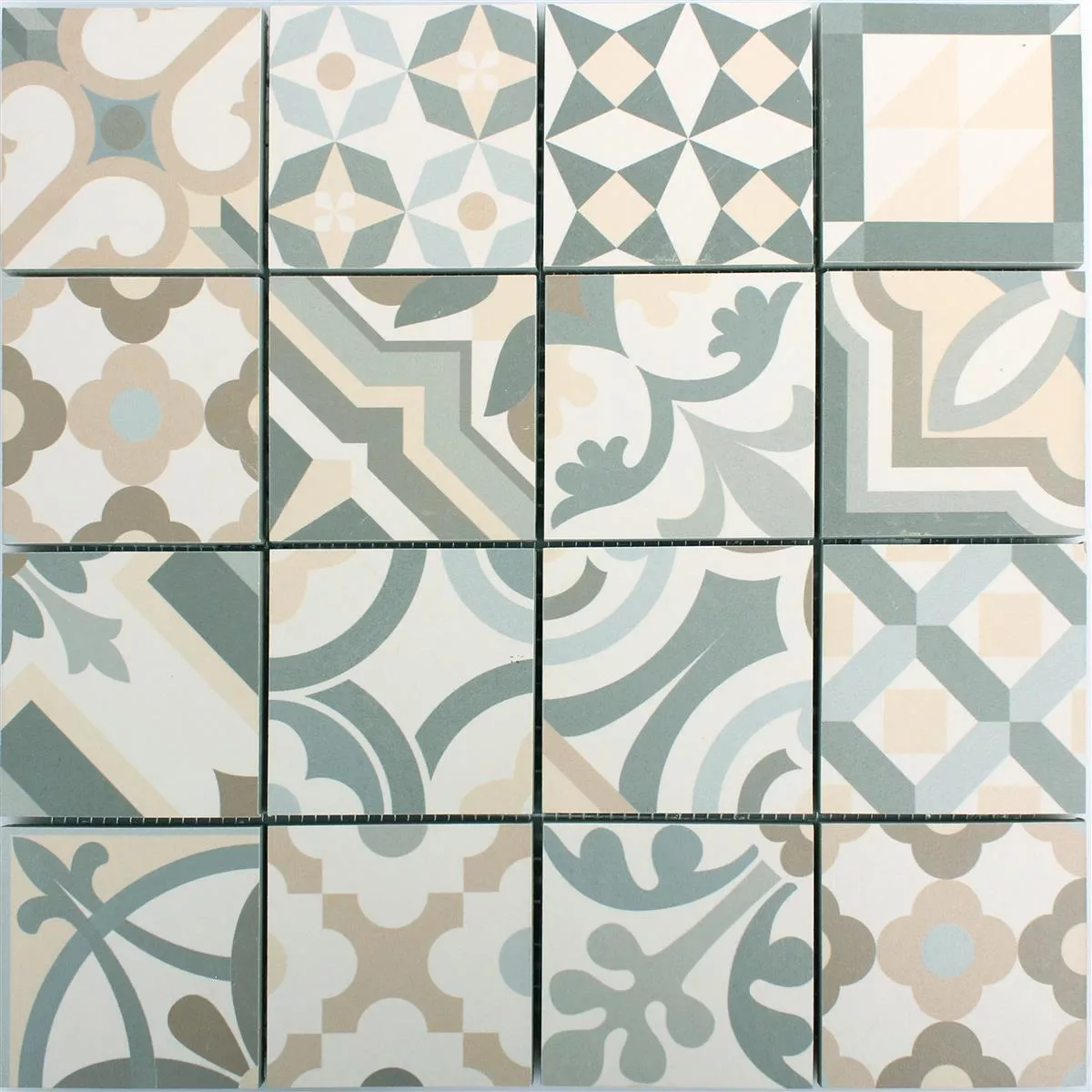 Campione Ceramica Mosaico Retro Piastrelle Utopia Grigio Beige R10/B
