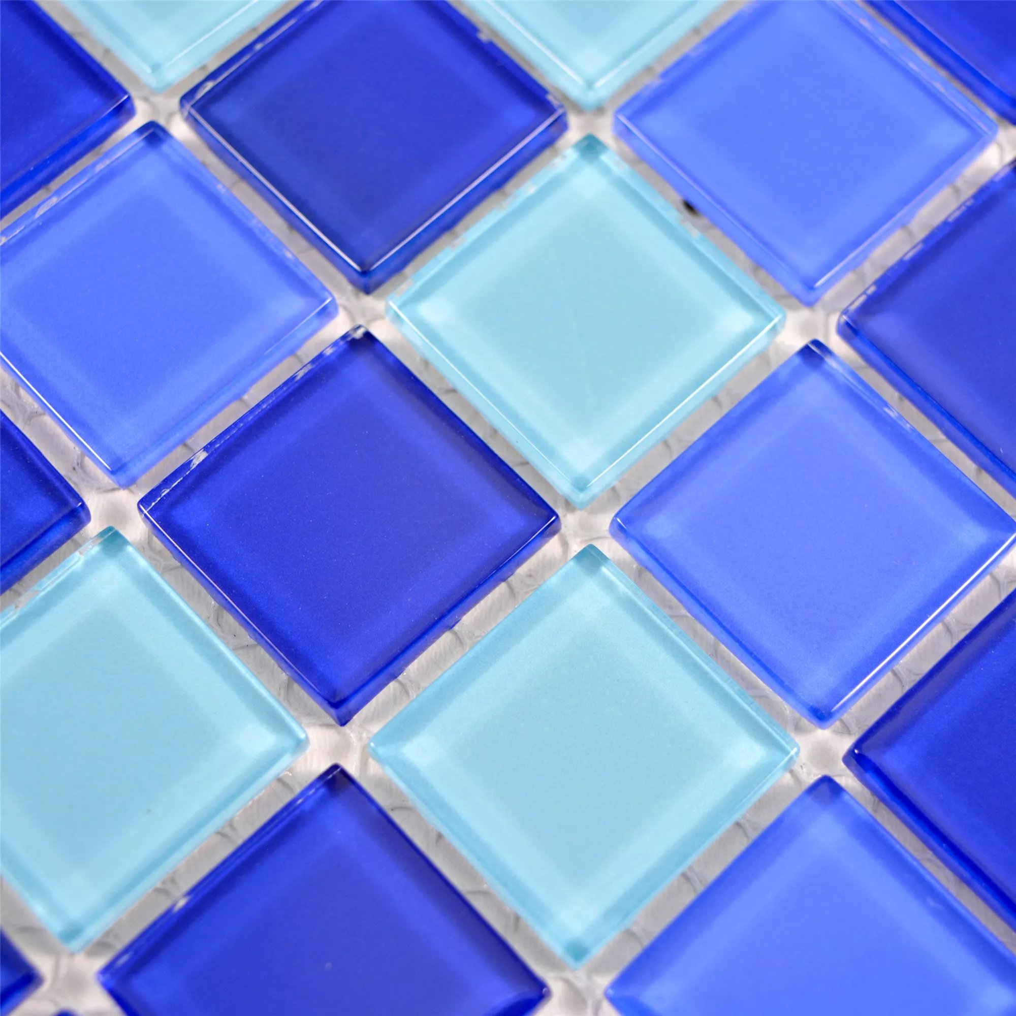 Mosaico Di Vetro Piastrella Bommel Blu