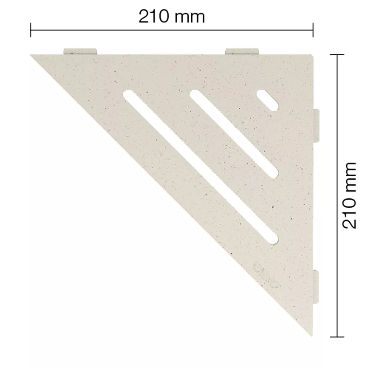 Mensola a muro Mensola per doccia Schlüter triangolo 21x21 cm onda avorio