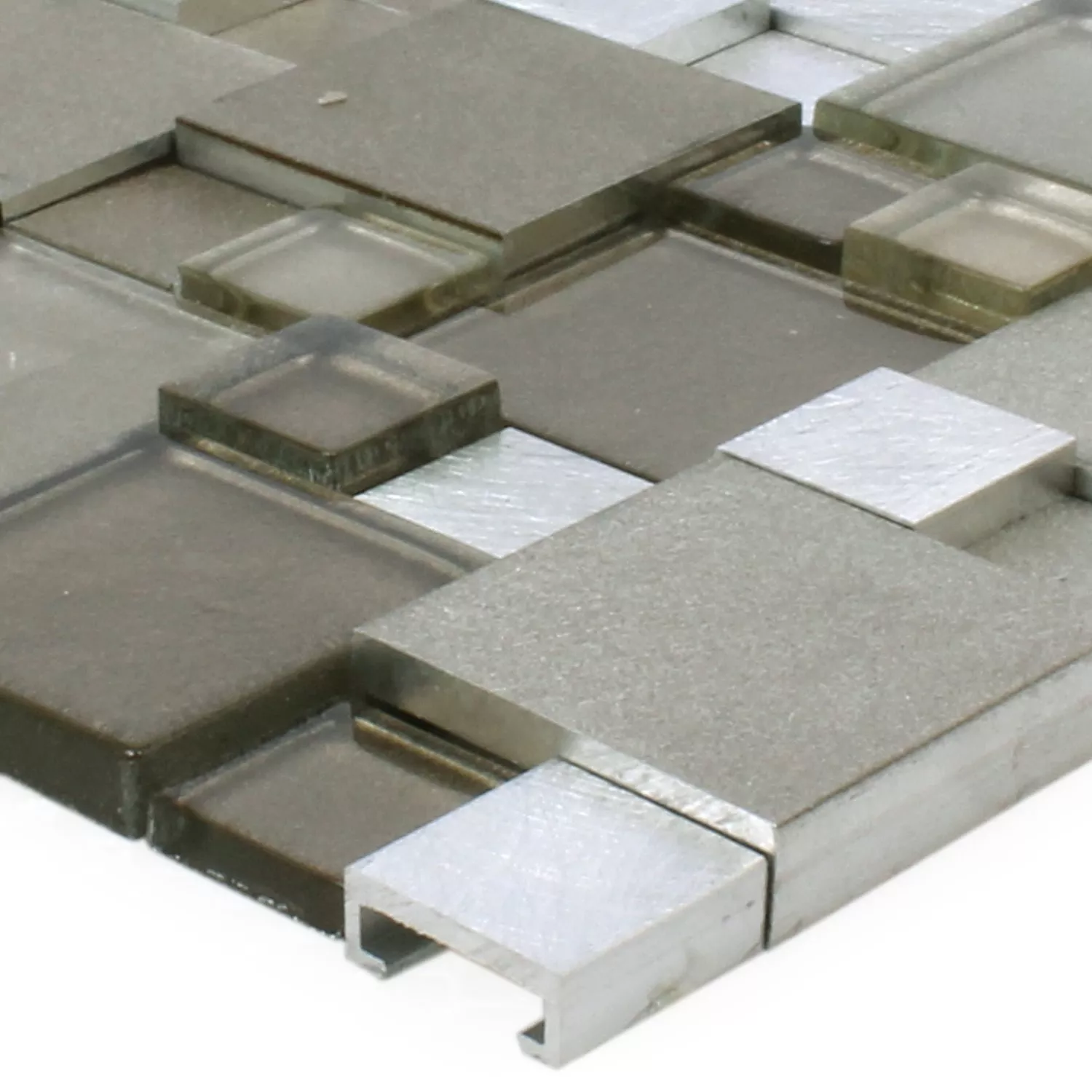 Campione Mosaico Vetro Alluminio Condor 3D Marrone Mix